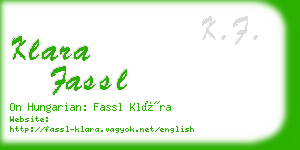 klara fassl business card